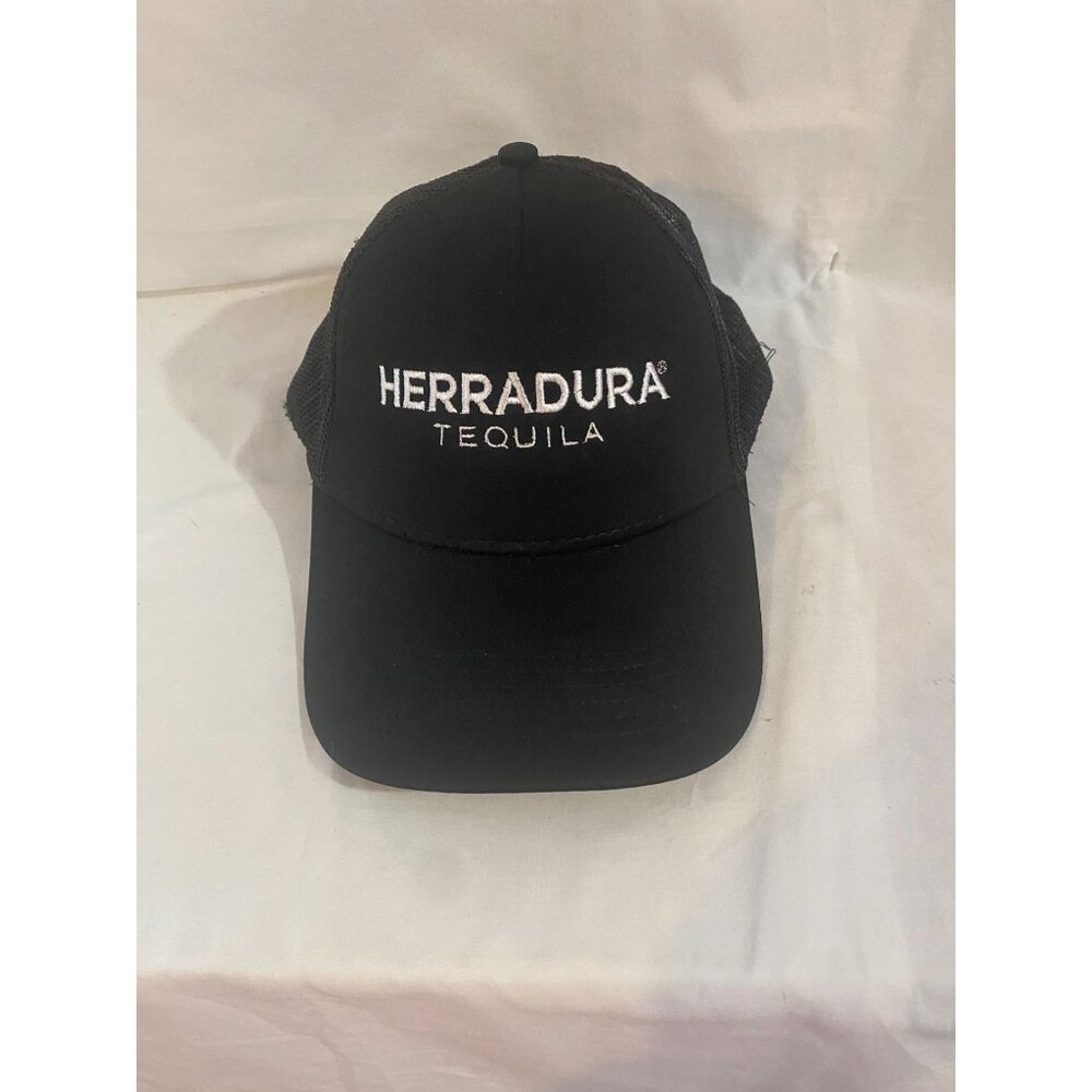 Herradura Tequila Sport-Tek Trucker Hat Mens Black Mesh Snapback Cap RN 90836
